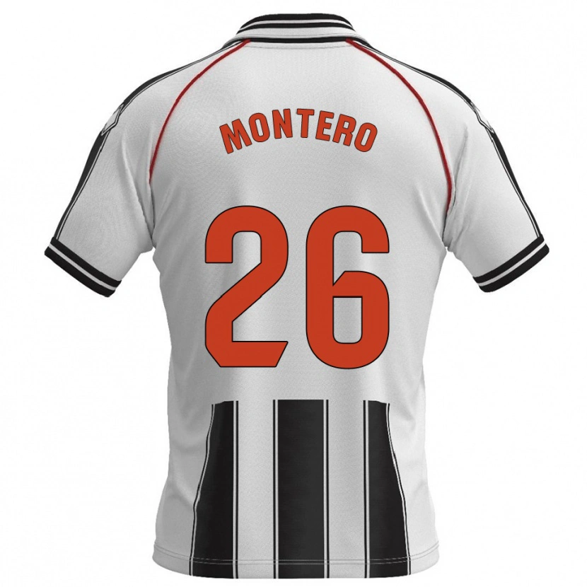 Danxen Enfant Maillot Marcos Montero #26 Blanc Noir Tenues Domicile 2025/26 T-Shirt