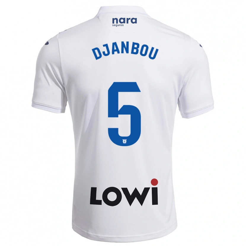 Danxen Enfant Maillot Sekou Djanbou #5 Blanc Marine Tenues Domicile 2025/26 T-Shirt