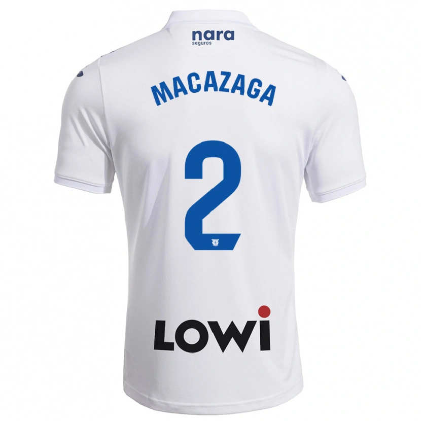 Danxen Enfant Maillot Lucas Macazaga #2 Blanc Marine Tenues Domicile 2025/26 T-Shirt