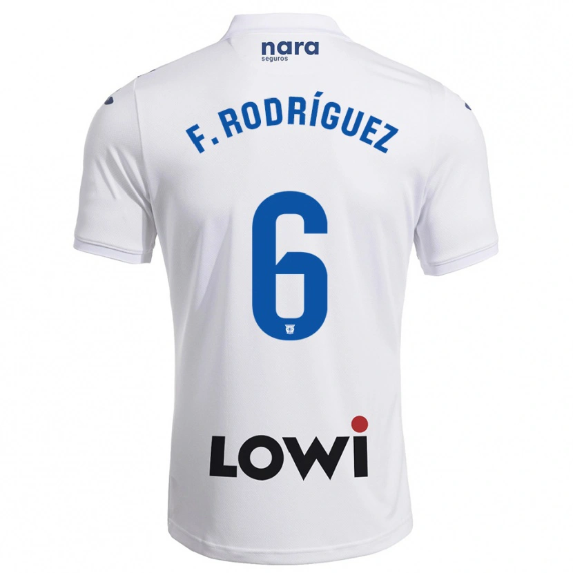 Danxen Enfant Maillot Fer Rodríguez #6 Blanc Marine Tenues Domicile 2025/26 T-Shirt