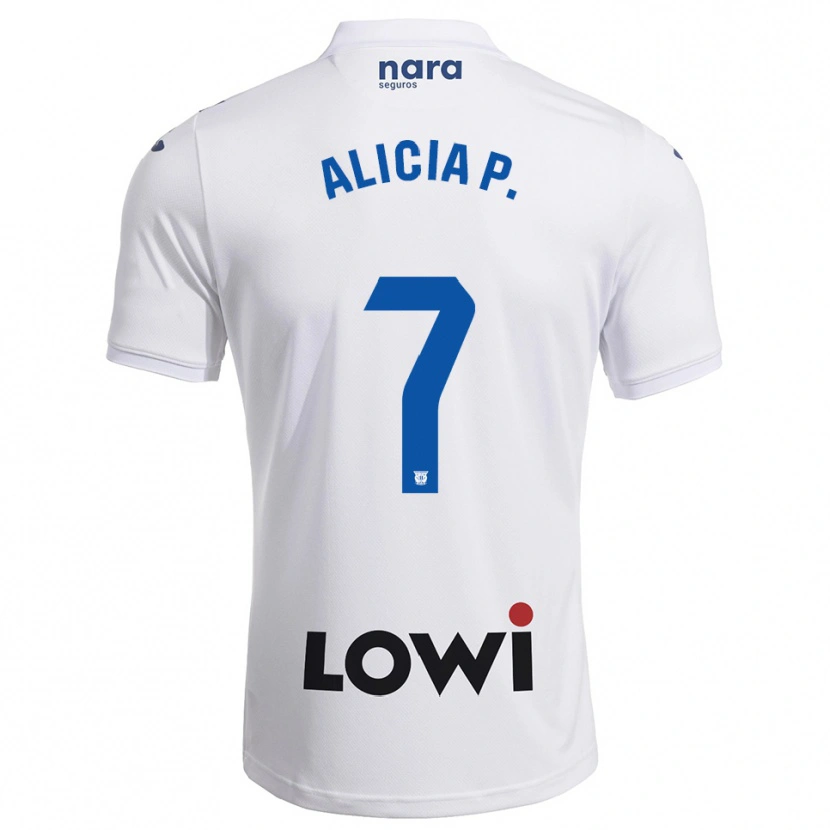 Danxen Enfant Maillot Alicia Pérez #7 Blanc Marine Tenues Domicile 2025/26 T-Shirt
