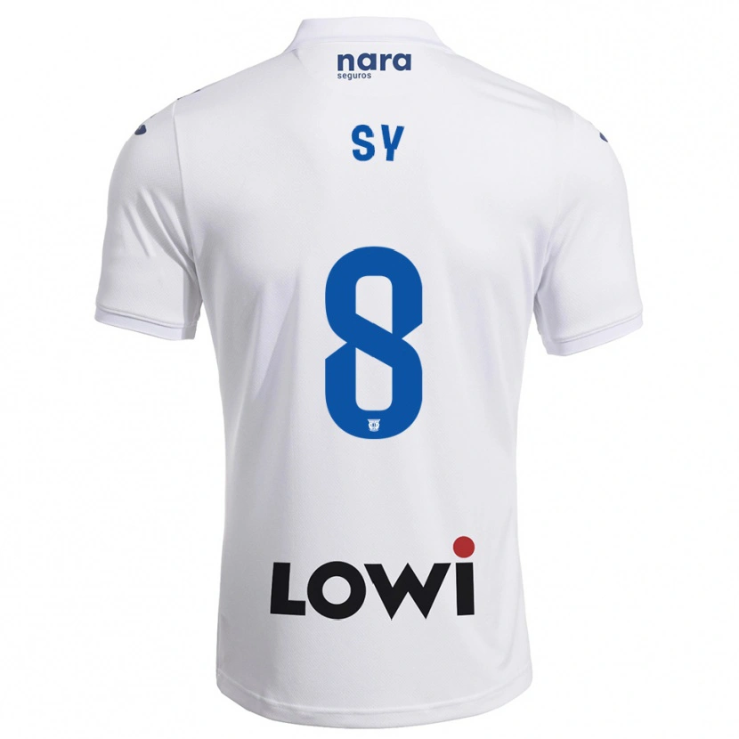 Danxen Enfant Maillot Ablaye Sy #8 Blanc Marine Tenues Domicile 2025/26 T-Shirt