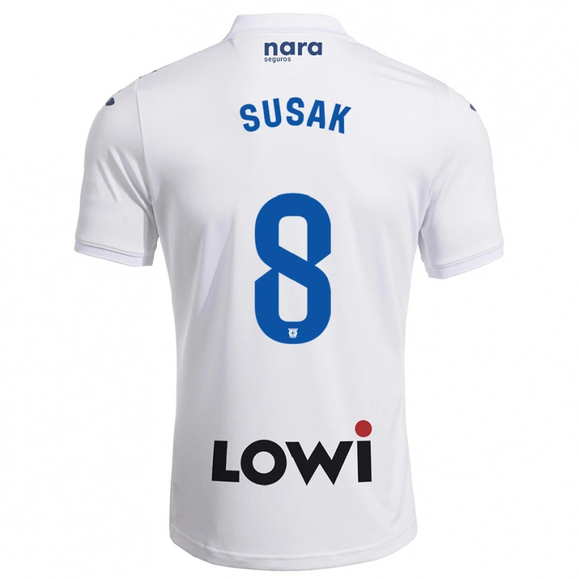 Danxen Enfant Maillot Petro Susak #8 Blanc Marine Tenues Domicile 2025/26 T-Shirt