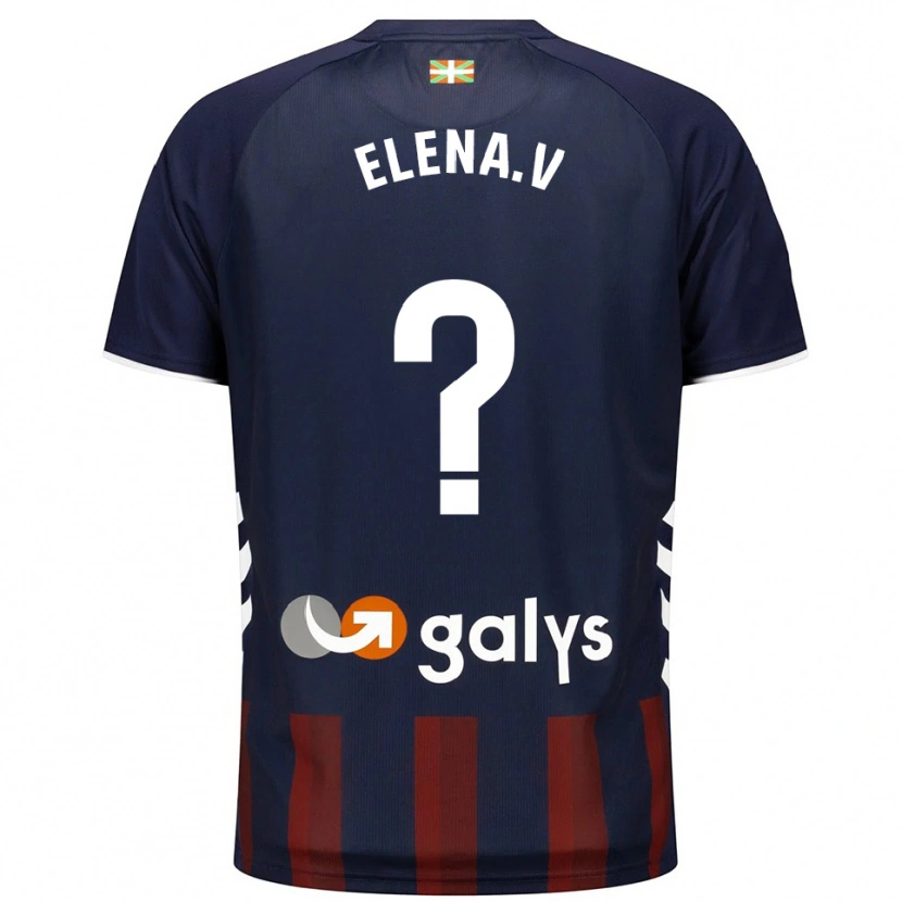 Danxen Enfant Maillot Elena Valej Montañés #0 Marine Rouge Tenues Domicile 2025/26 T-Shirt