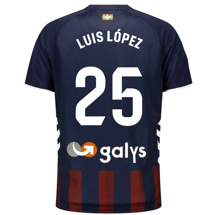 Danxen Enfant Maillot Luis López #25 Marine Rouge Tenues Domicile 2025/26 T-Shirt