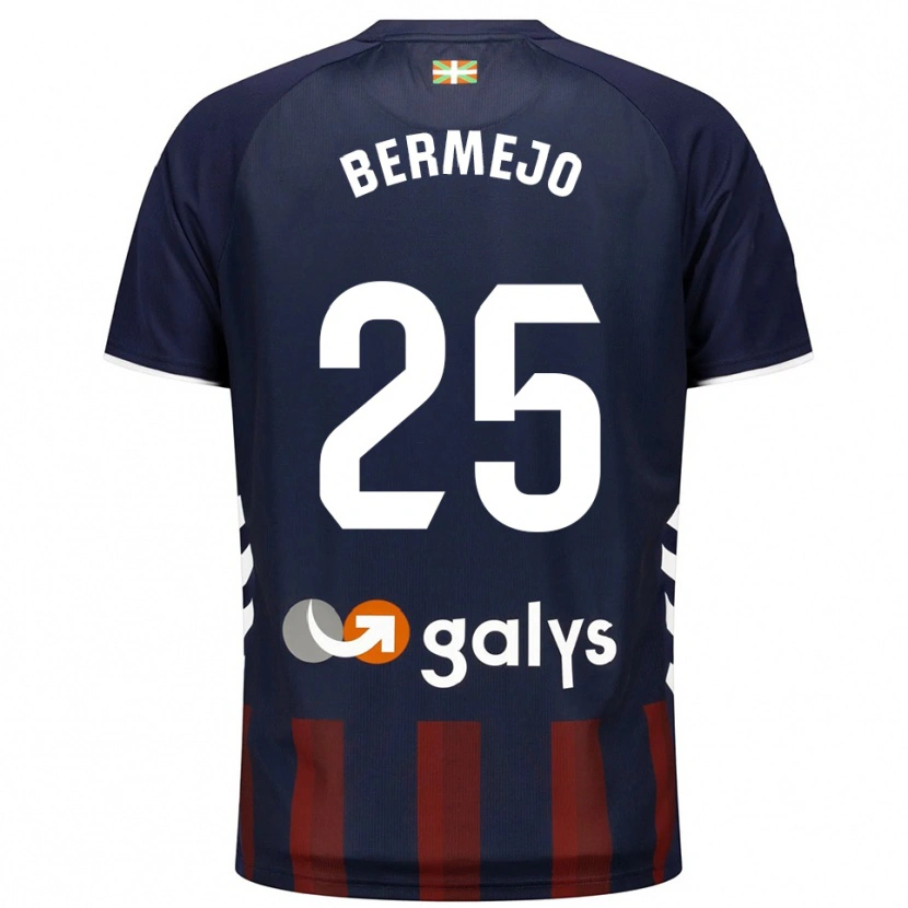 Danxen Enfant Maillot Joseba Bermejo #25 Marine Rouge Tenues Domicile 2025/26 T-Shirt