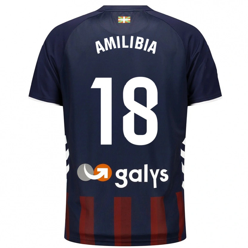 Danxen Enfant Maillot Anartz Amilibia #18 Marine Rouge Tenues Domicile 2025/26 T-Shirt