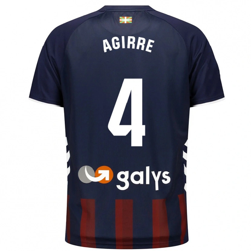 Danxen Enfant Maillot Julen Agirre #4 Marine Rouge Tenues Domicile 2025/26 T-Shirt