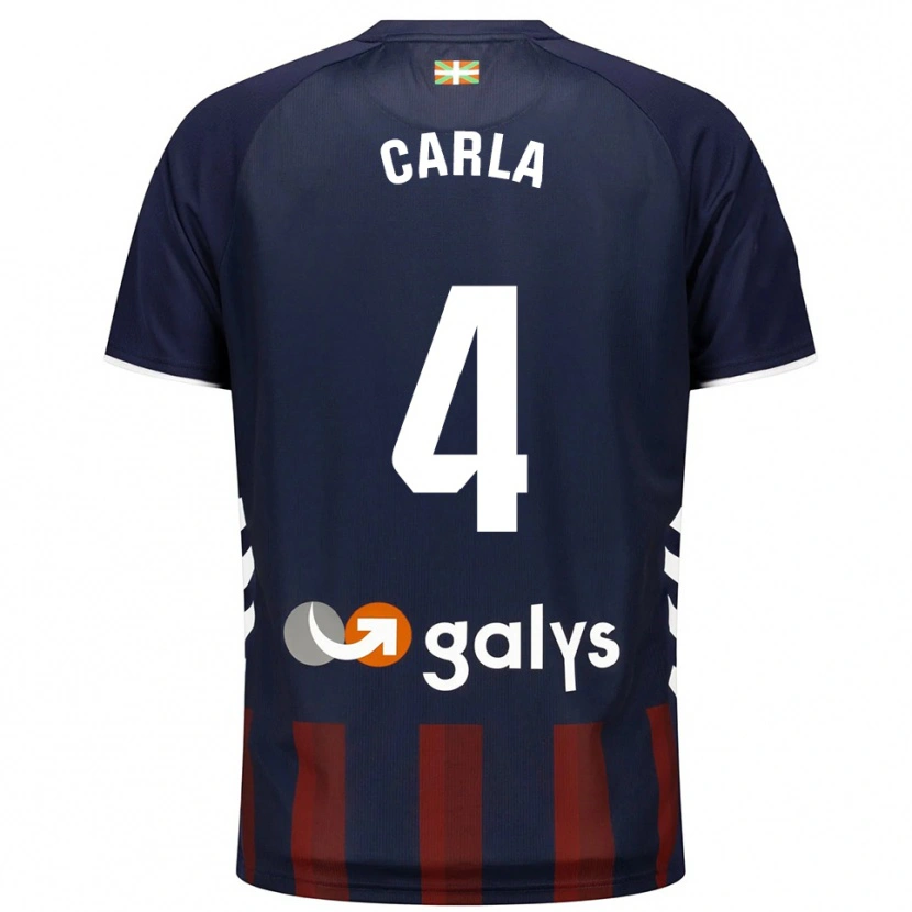 Danxen Enfant Maillot Carla Andrés Abad #4 Marine Rouge Tenues Domicile 2025/26 T-Shirt