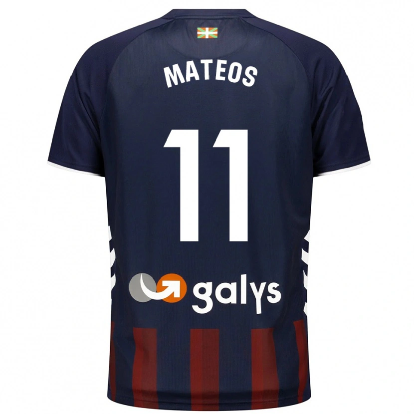 Danxen Enfant Maillot Endika Mateos #11 Marine Rouge Tenues Domicile 2025/26 T-Shirt