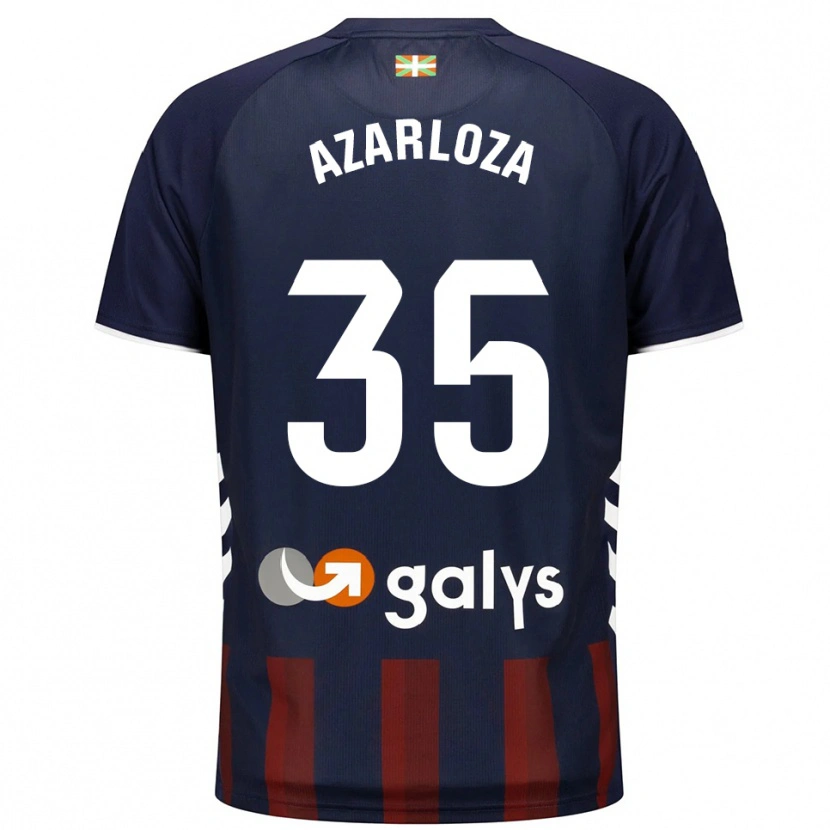 Danxen Enfant Maillot Eneko Azarloza #35 Marine Rouge Tenues Domicile 2025/26 T-Shirt