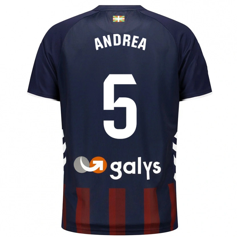 Danxen Enfant Maillot Andrea Sierra Larrauri #5 Marine Rouge Tenues Domicile 2025/26 T-Shirt