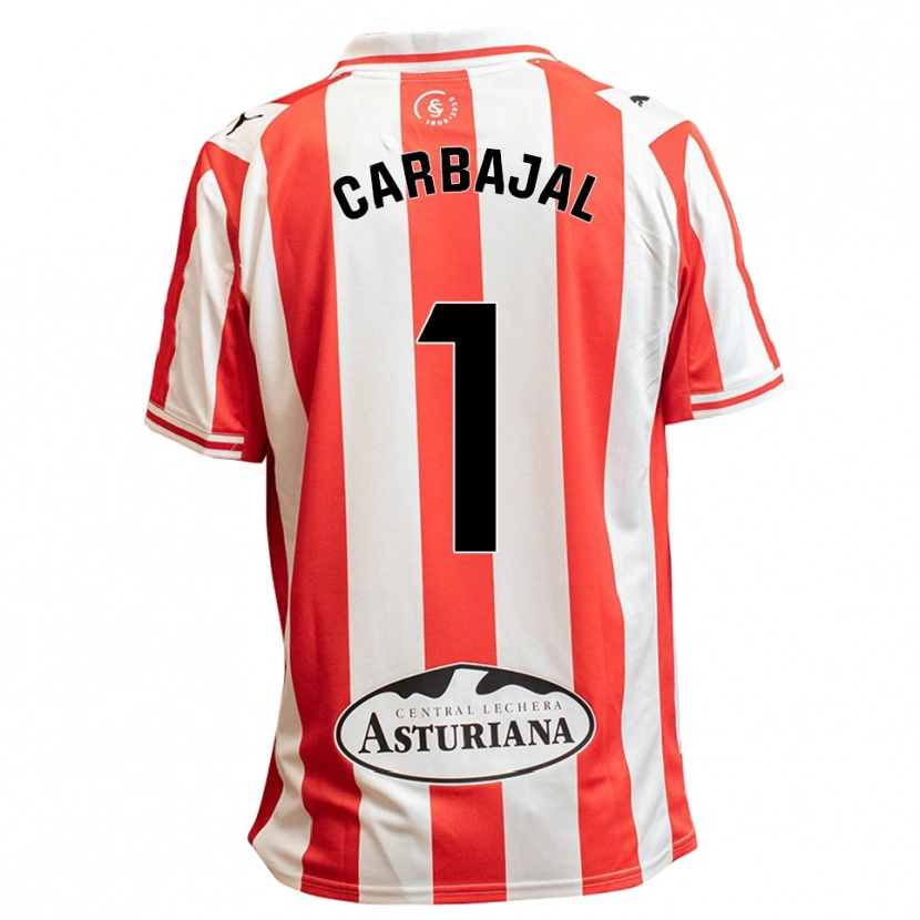 Danxen Enfant Maillot Cristina Díaz Carbajal #1 Blanc Rouge Tenues Domicile 2025/26 T-Shirt