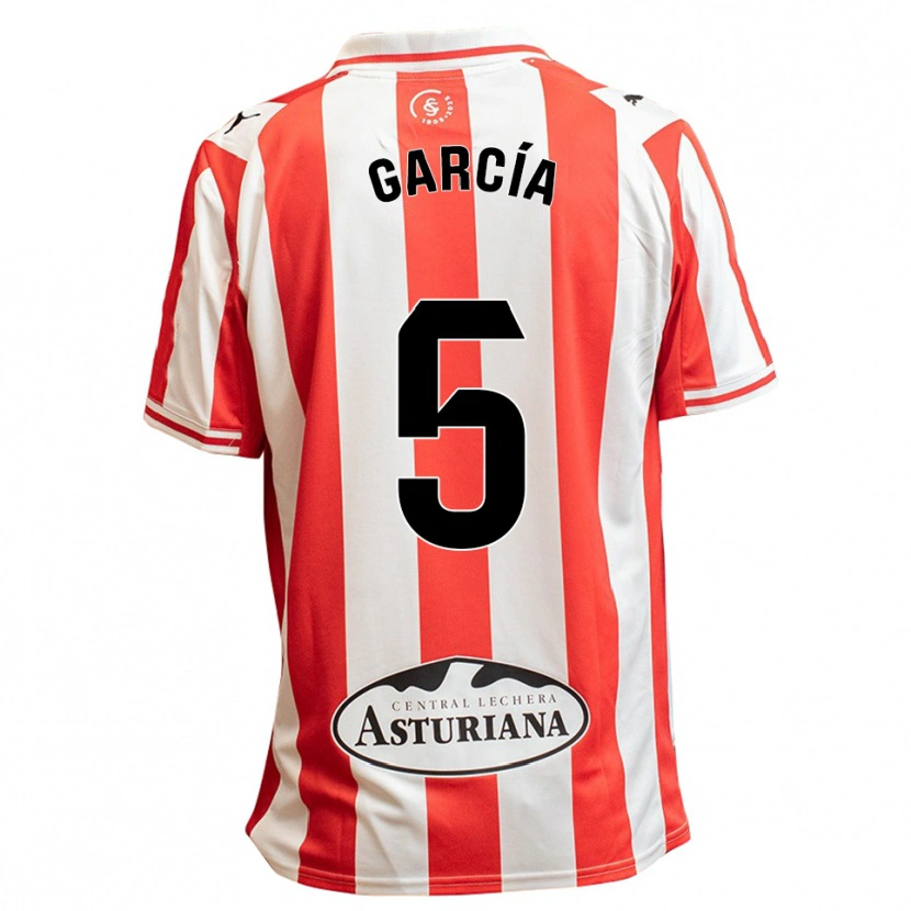 Danxen Enfant Maillot Pablo García #5 Blanc Rouge Tenues Domicile 2025/26 T-Shirt