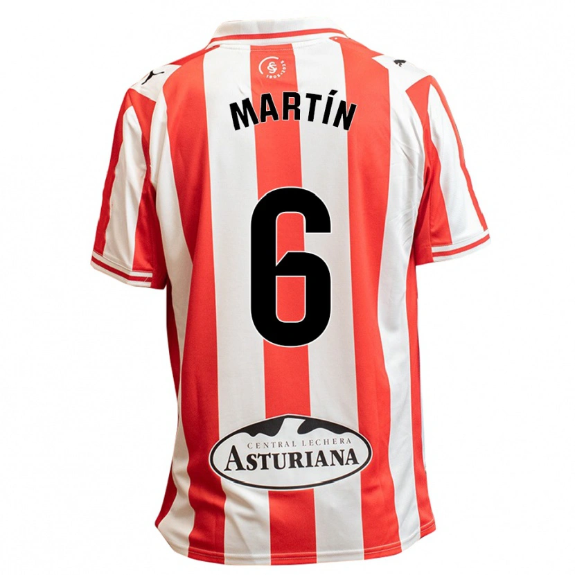 Danxen Enfant Maillot Nacho Martín #6 Blanc Rouge Tenues Domicile 2025/26 T-Shirt