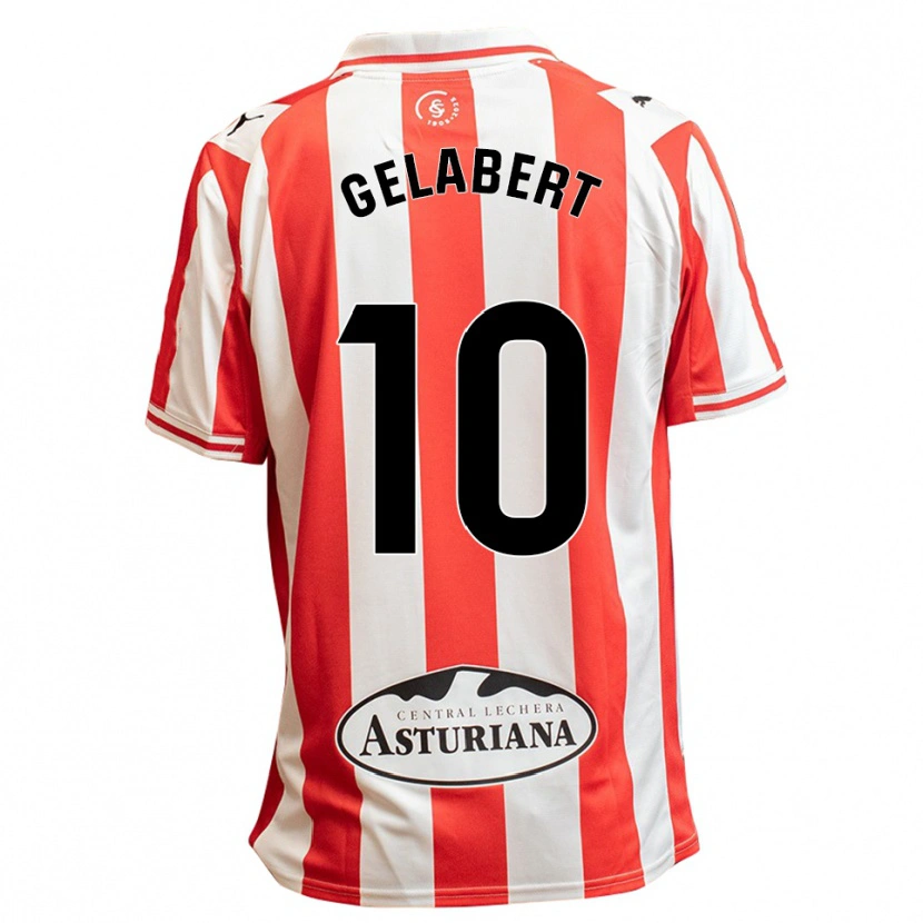 Danxen Enfant Maillot César Gelabert #10 Blanc Rouge Tenues Domicile 2025/26 T-Shirt