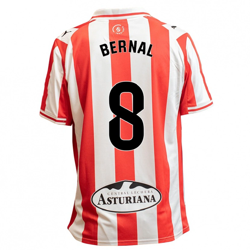 Danxen Enfant Maillot Jesús Bernal #8 Blanc Rouge Tenues Domicile 2025/26 T-Shirt