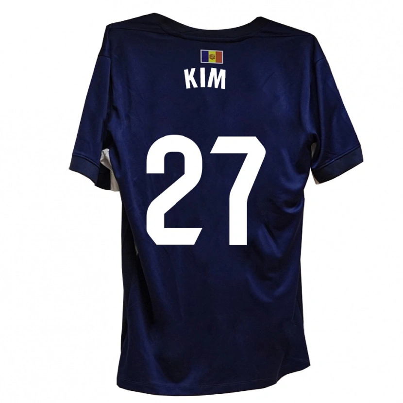Danxen Enfant Maillot Min-Su Kim #27 Bleu Marine Blanc Tenues Domicile 2025/26 T-Shirt