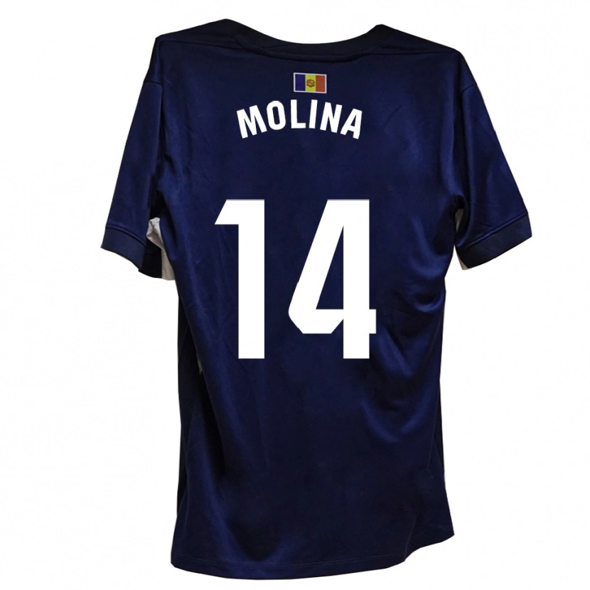 Danxen Enfant Maillot Sergio Molina #14 Bleu Marine Blanc Tenues Domicile 2025/26 T-Shirt
