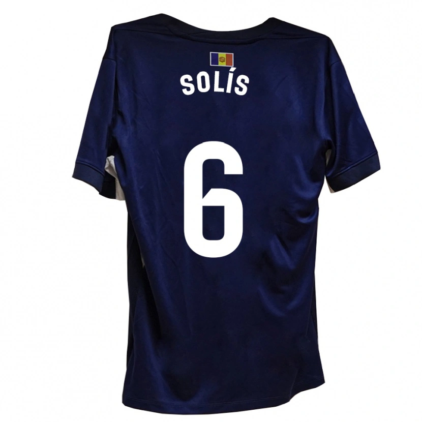 Danxen Enfant Maillot Alberto Solís #6 Bleu Marine Blanc Tenues Domicile 2025/26 T-Shirt
