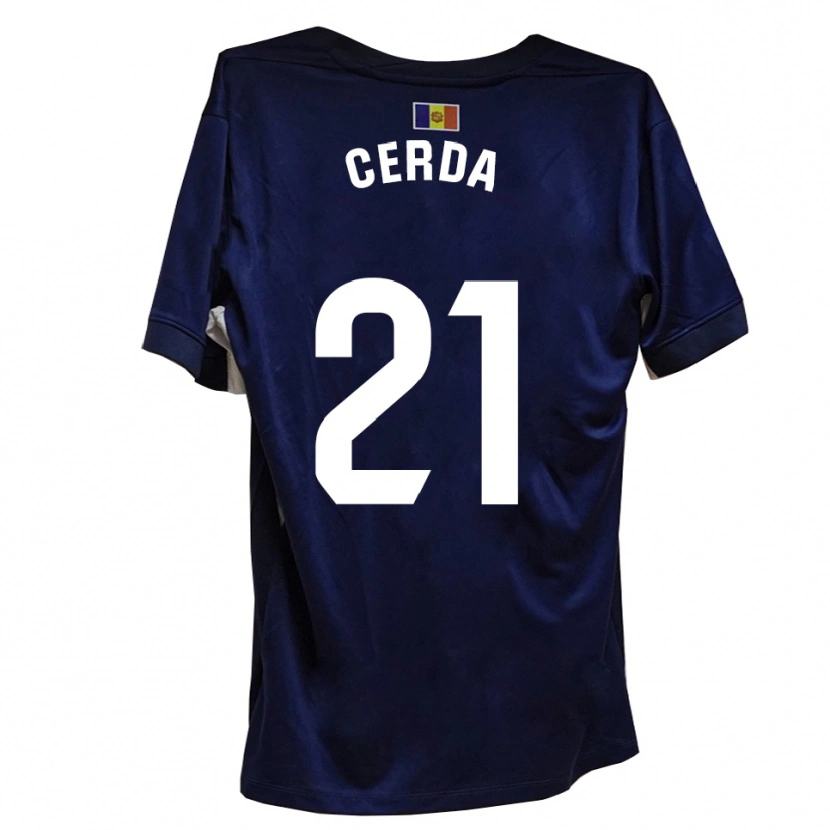 Danxen Enfant Maillot Josep Cerdà #21 Bleu Marine Blanc Tenues Domicile 2025/26 T-Shirt