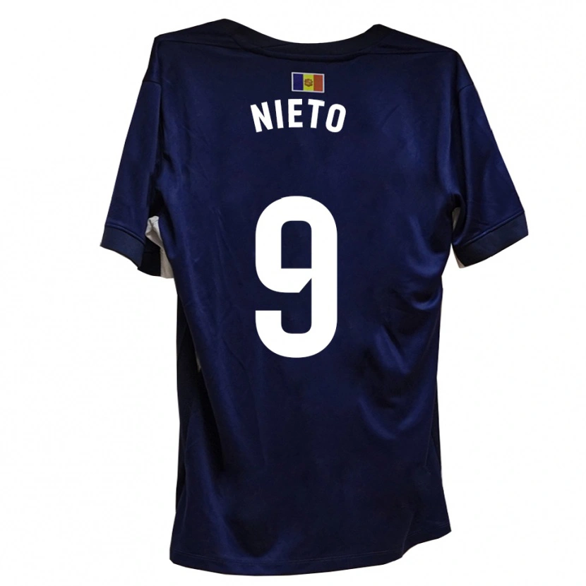 Danxen Enfant Maillot Manu Nieto #9 Bleu Marine Blanc Tenues Domicile 2025/26 T-Shirt