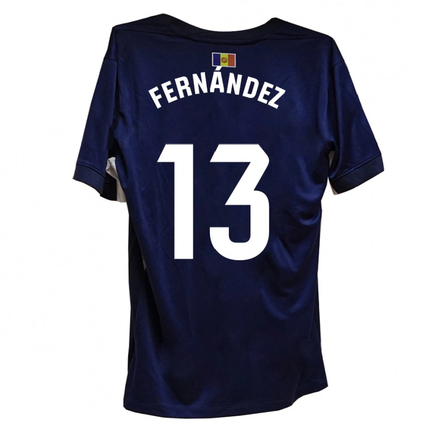 Danxen Enfant Maillot Ferran Fernández #13 Bleu Marine Blanc Tenues Domicile 2025/26 T-Shirt