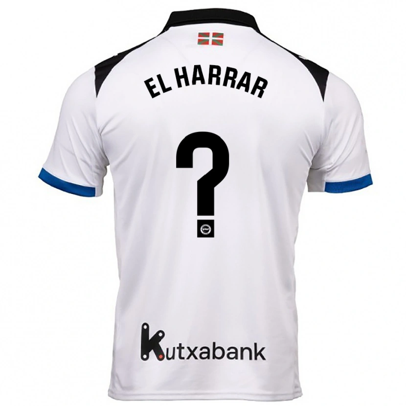 Danxen Enfant Maillot Mohamed El Harrar #0 Blanc Bleu Tenues Extérieur 2025/26 T-Shirt