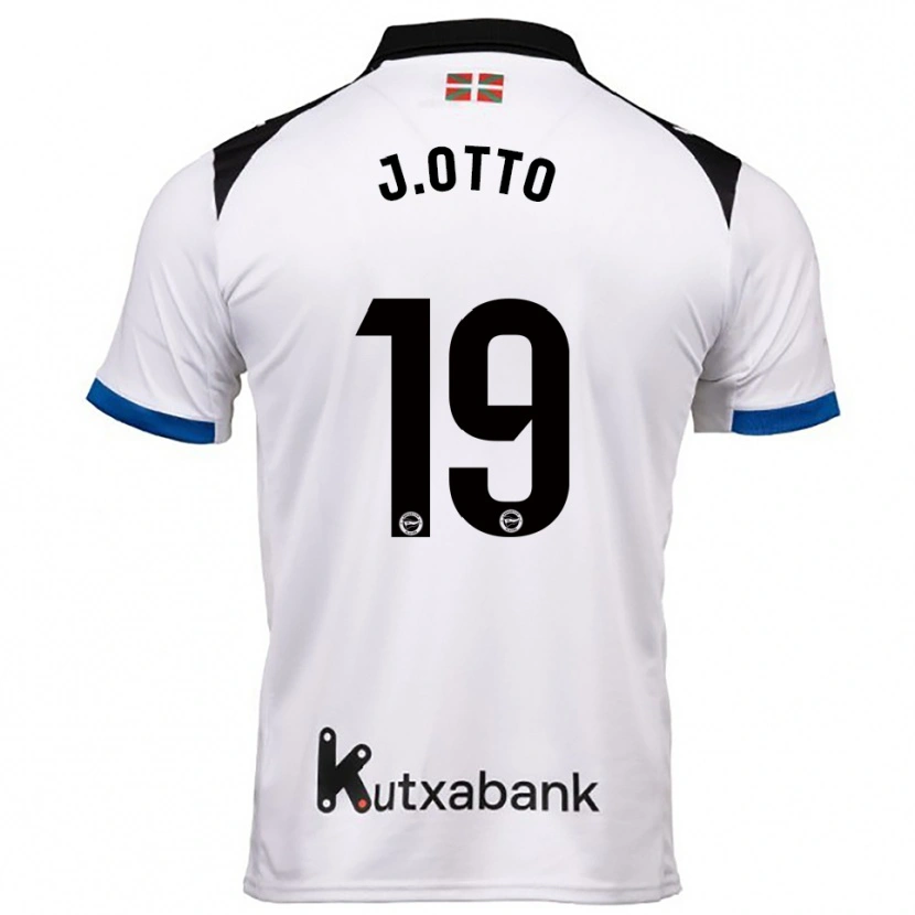 Danxen Enfant Maillot Jonny Otto #19 Blanc Bleu Tenues Extérieur 2025/26 T-Shirt