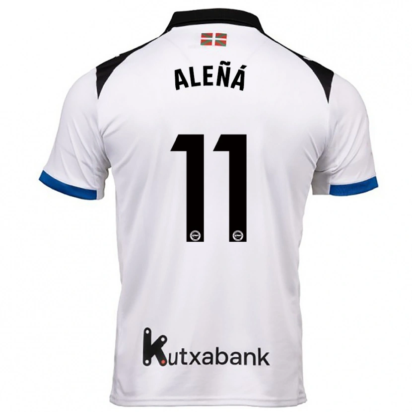 Danxen Enfant Maillot Carles Aleñá #11 Blanc Bleu Tenues Extérieur 2025/26 T-Shirt