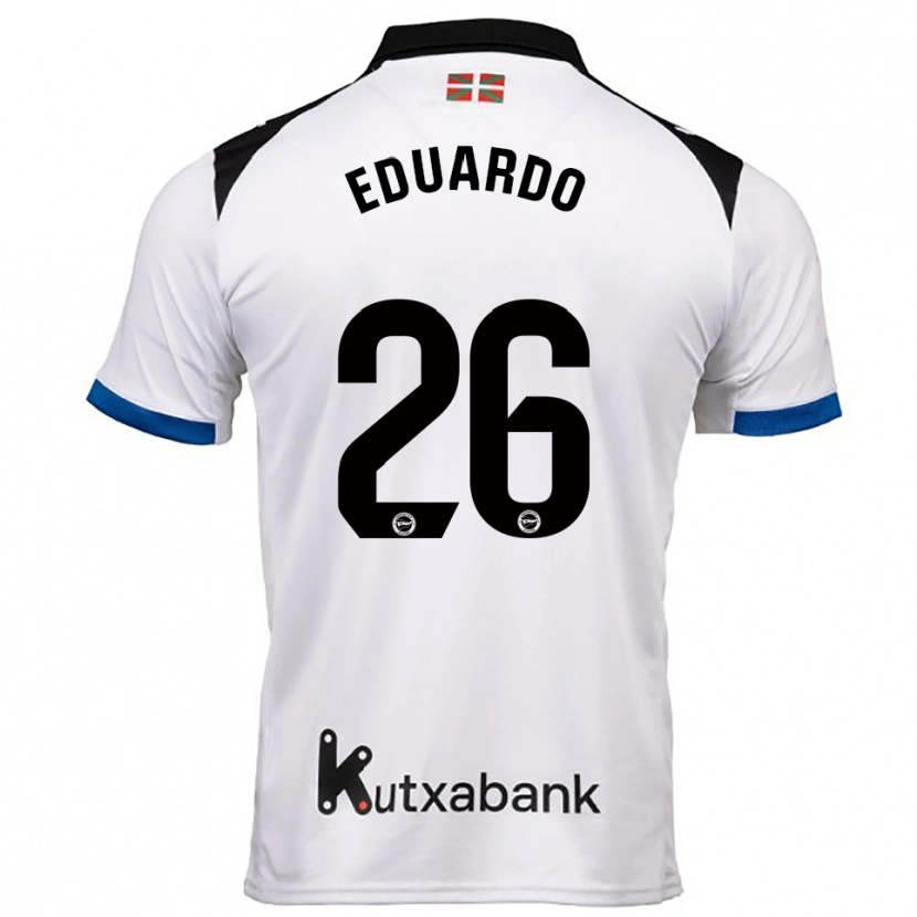 Danxen Enfant Maillot Eduardo Fontana #26 Blanc Bleu Tenues Extérieur 2025/26 T-Shirt