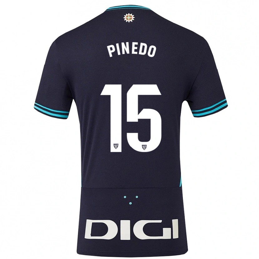 Danxen Enfant Maillot Clara Pinedo Castresana #15 Marine Bleu Ciel Tenues Extérieur 2025/26 T-Shirt