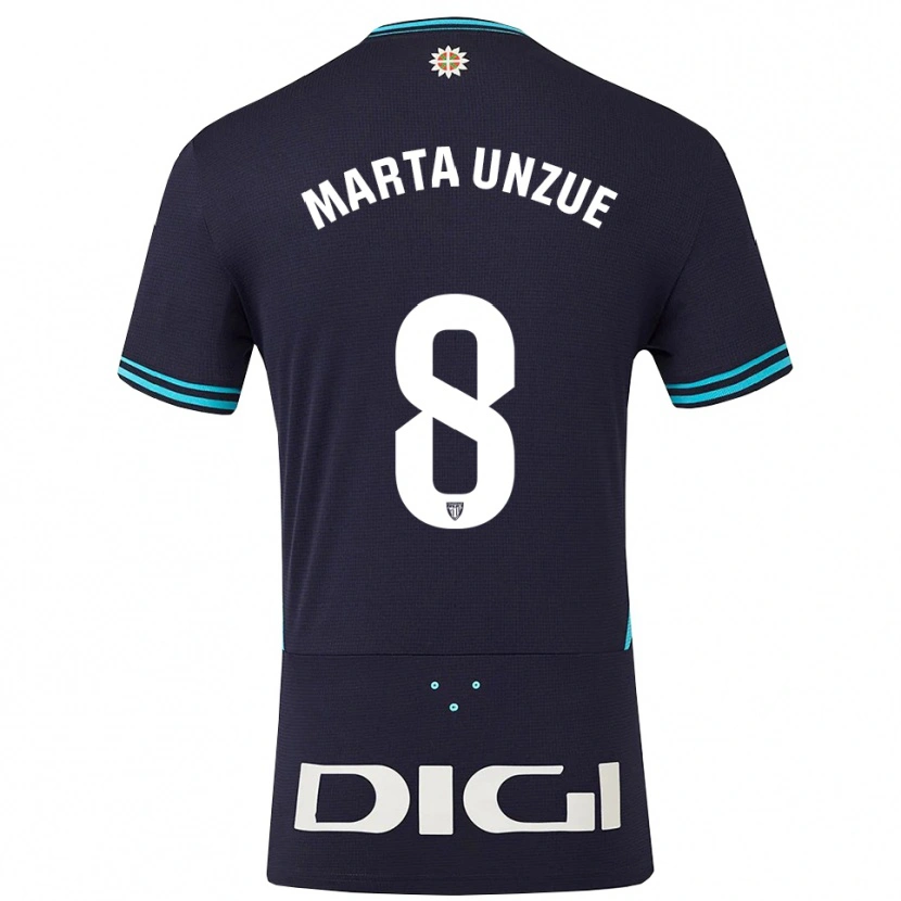 Danxen Enfant Maillot Marta Unzué Urdániz #8 Marine Bleu Ciel Tenues Extérieur 2025/26 T-Shirt