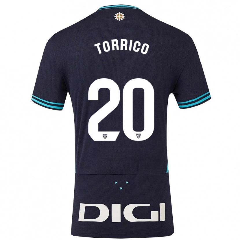 Danxen Enfant Maillot Aitor Torrico #20 Marine Bleu Ciel Tenues Extérieur 2025/26 T-Shirt