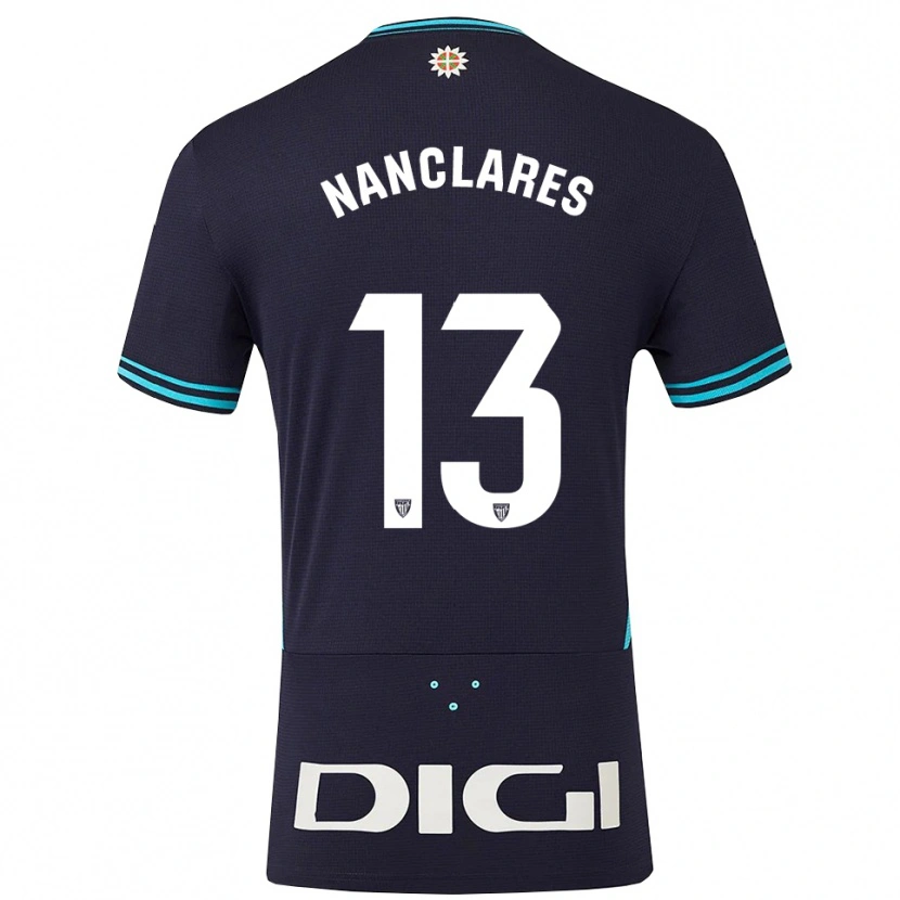 Danxen Enfant Maillot Adriana Nanclares Romero #13 Marine Bleu Ciel Tenues Extérieur 2025/26 T-Shirt