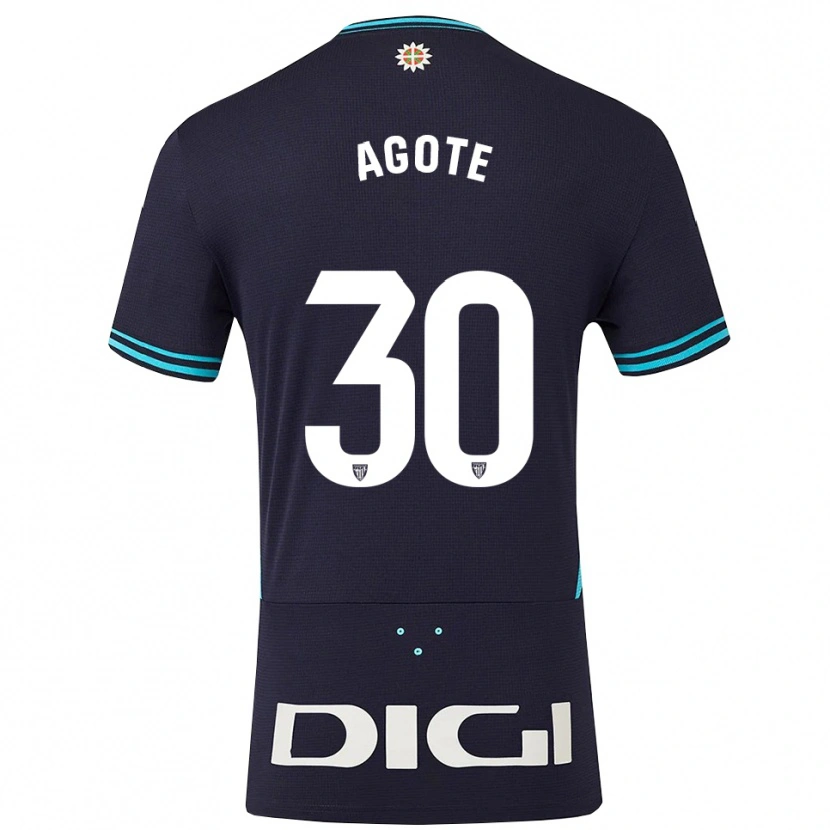 Danxen Enfant Maillot Daniela Agote Aguirre #30 Marine Bleu Ciel Tenues Extérieur 2025/26 T-Shirt