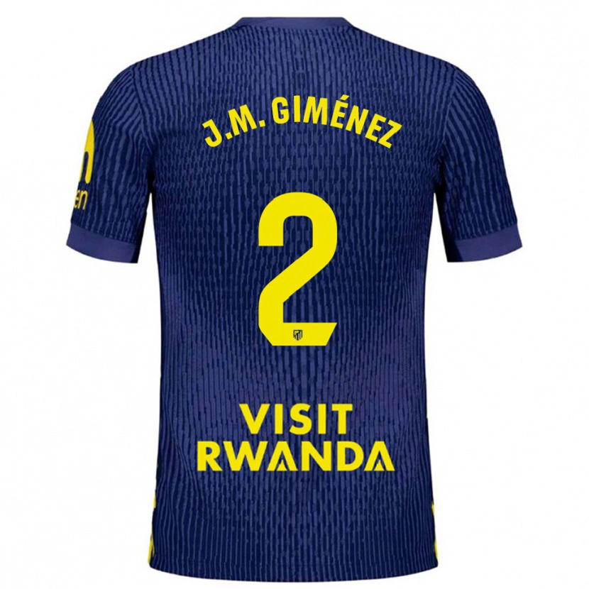 Danxen Enfant Maillot José María Giménez #2 Marine Jaune Tenues Extérieur 2025/26 T-Shirt