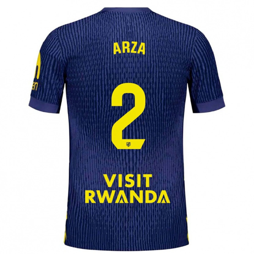 Danxen Enfant Maillot David Arza #2 Marine Jaune Tenues Extérieur 2025/26 T-Shirt