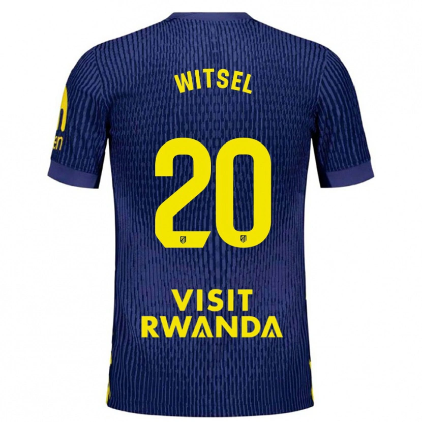 Danxen Enfant Maillot Axel Witsel #20 Marine Jaune Tenues Extérieur 2025/26 T-Shirt
