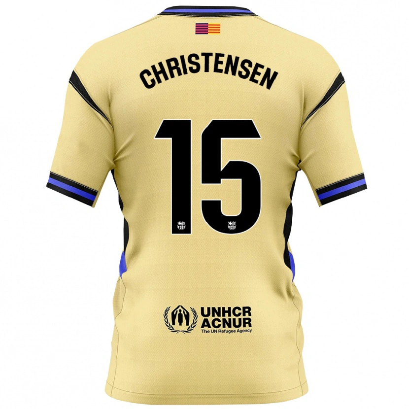 Danxen Enfant Maillot Andreas Christensen #15 Jaune Noir Tenues Extérieur 2025/26 T-Shirt