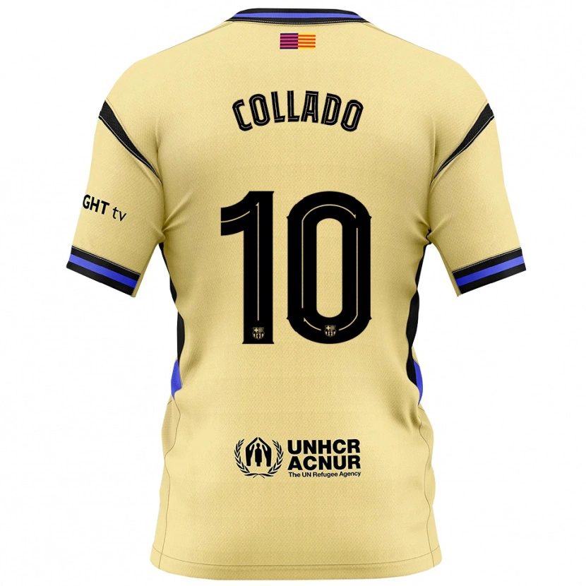 Danxen Enfant Maillot Alex Collado #10 Jaune Noir Tenues Extérieur 2025/26 T-Shirt