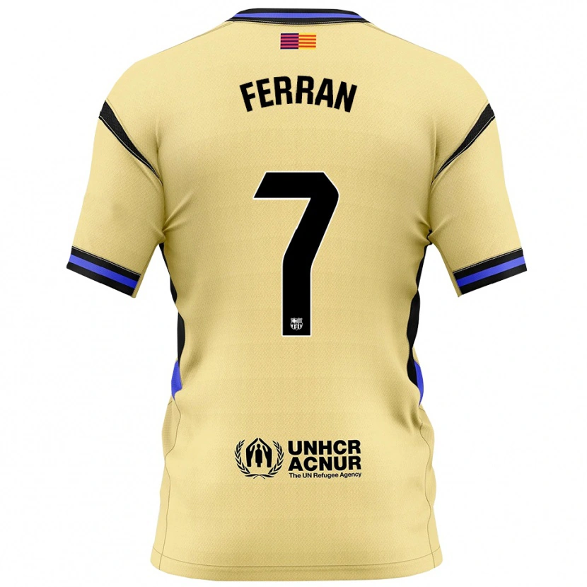 Danxen Enfant Maillot Ferran Torres #7 Jaune Noir Tenues Extérieur 2025/26 T-Shirt