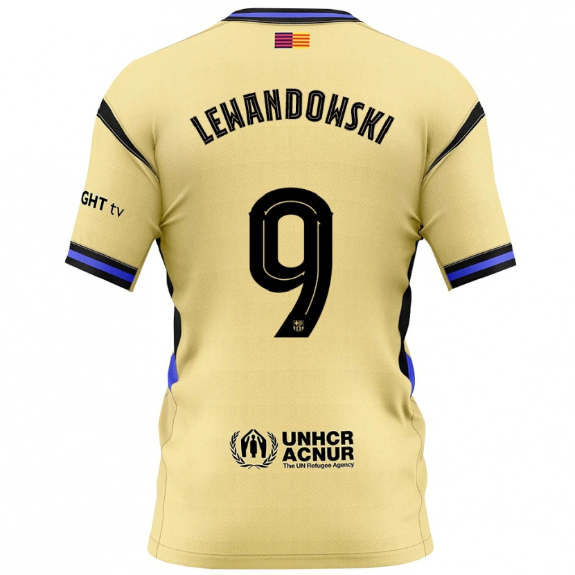 Danxen Enfant Maillot Robert Lewandowski #9 Jaune Noir Tenues Extérieur 2025/26 T-Shirt