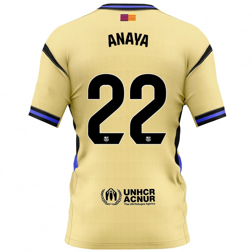 Danxen Enfant Maillot Joan Anaya #22 Jaune Noir Tenues Extérieur 2025/26 T-Shirt