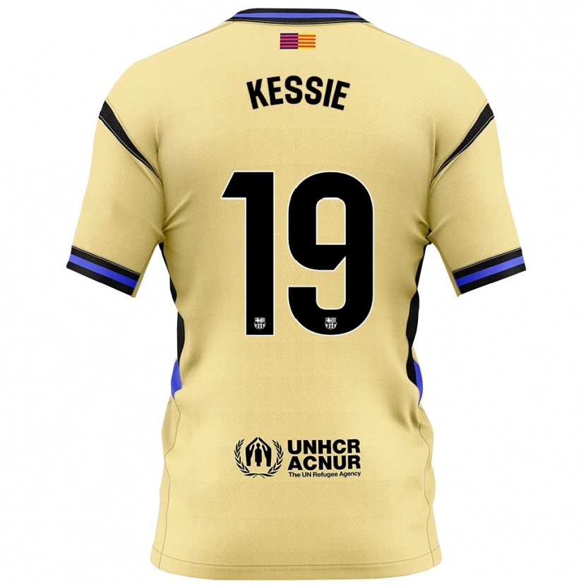 Danxen Enfant Maillot Franck Kessie #19 Jaune Noir Tenues Extérieur 2025/26 T-Shirt