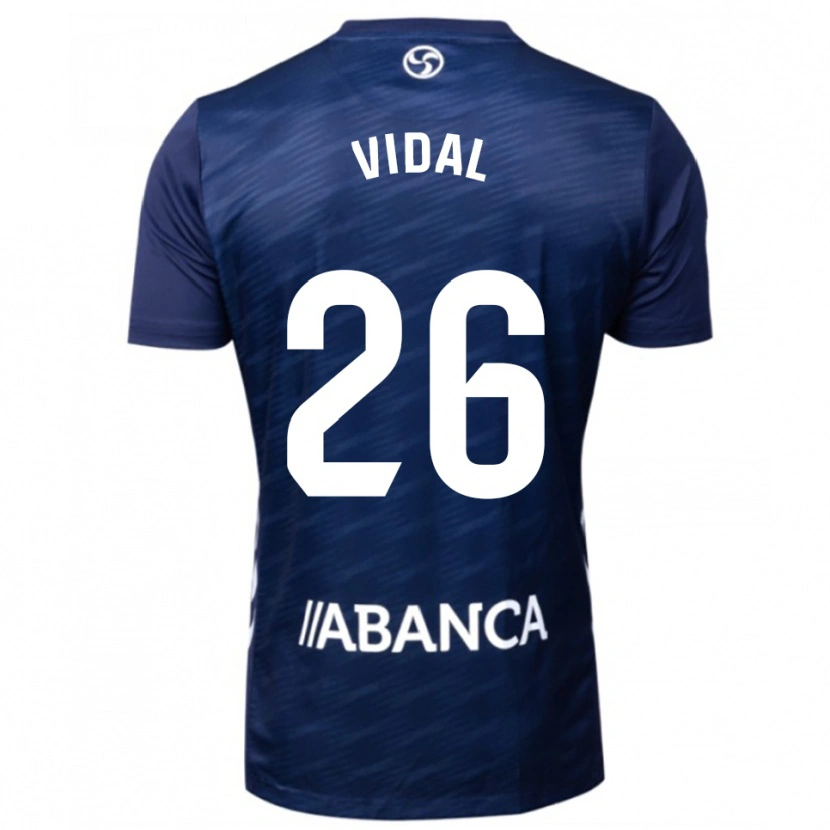 Danxen Enfant Maillot Marc Vidal #26 Marine Blanc Tenues Extérieur 2025/26 T-Shirt