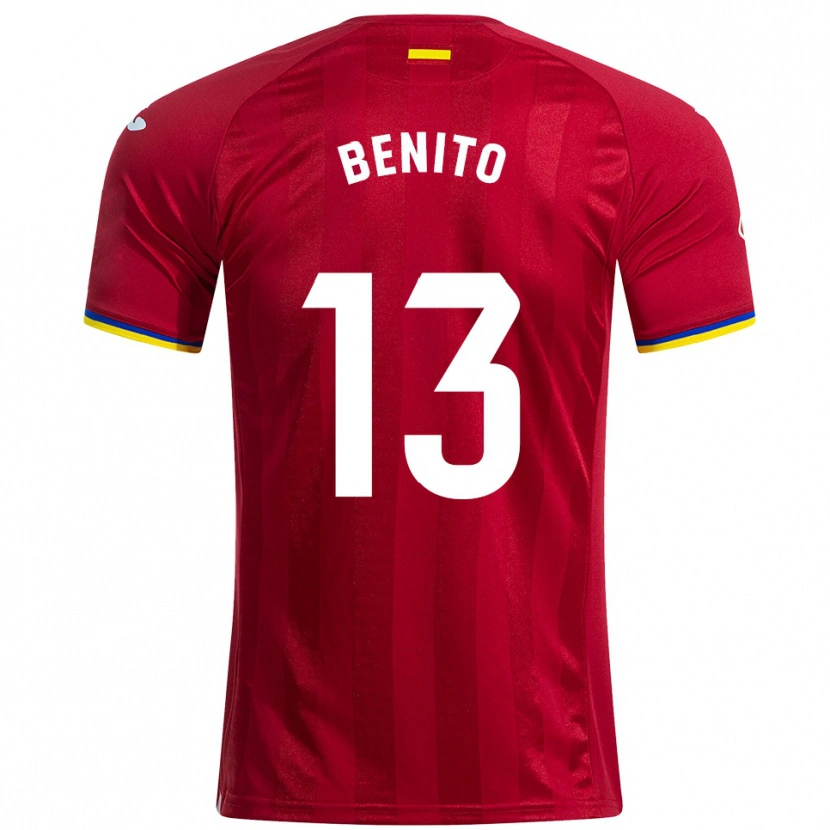 Danxen Enfant Maillot Jorge Benito #13 Rouge Jaune Bleu Tenues Extérieur 2025/26 T-Shirt