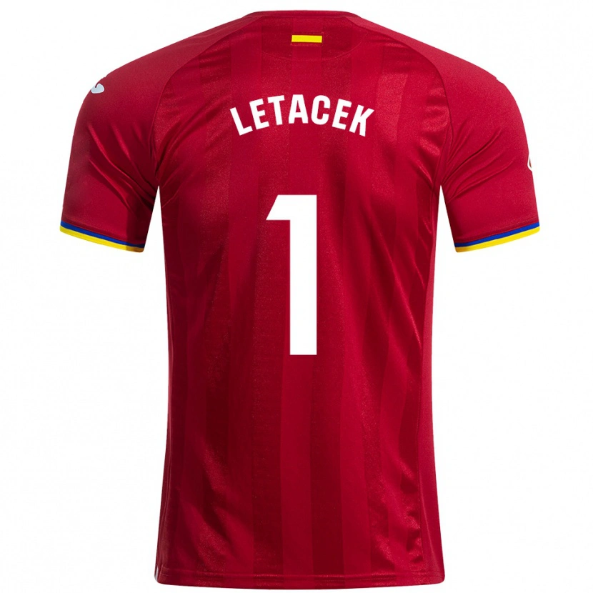 Danxen Enfant Maillot Jiri Letacek #1 Rouge Jaune Bleu Tenues Extérieur 2025/26 T-Shirt