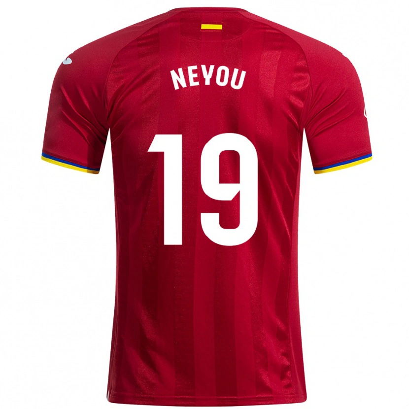 Danxen Enfant Maillot Yvan Neyou #19 Rouge Jaune Bleu Tenues Extérieur 2025/26 T-Shirt