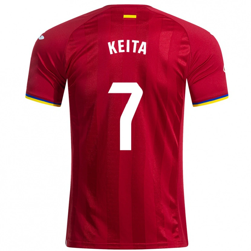 Danxen Enfant Maillot Abdoulaye Keita #7 Rouge Jaune Bleu Tenues Extérieur 2025/26 T-Shirt